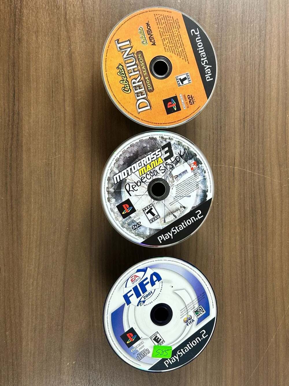PS2 Lot of 3 FIFA 2001 Motocross Mania 3 Cabela’s Deer Hunt 2004 Discs Untested